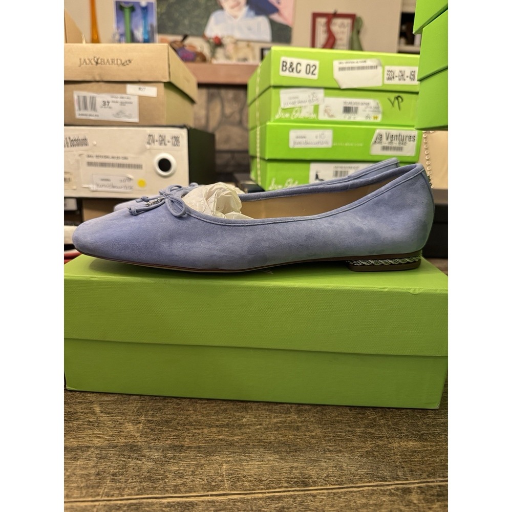 Sam Edelman Women's Marisol Flat Ballet Size 11 Cerulean Suede - Picture 4 of 13